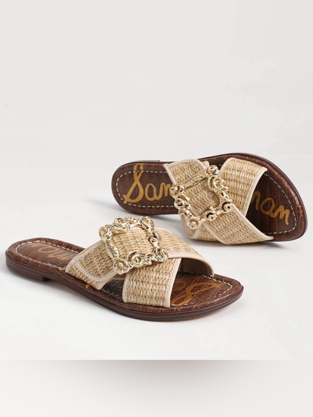 Sam Edelman Gracyn Slide Sandal In Beige gold 9.5